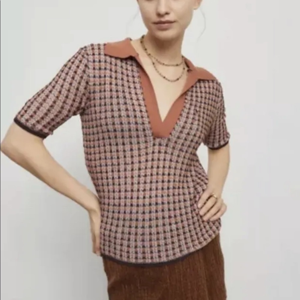 New with tags Urban Outfitters L BDG Grayson Polo Sweater Top 70’s Taylor Swift